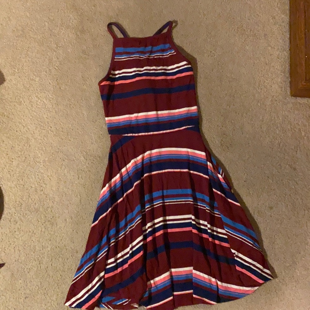 Burgundy Striped Hollister Dress - Size XS